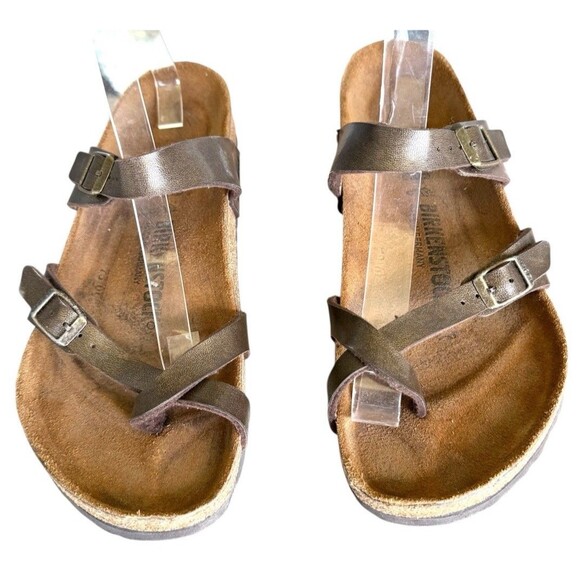Birkenstock Mayari Brown Leather Buckle Sandals Women\'s Size 9